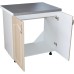Masca pentru chiuveta cu 2 usi 80 cm Zebra, Alb/MDF Sonoma cu blat Beton, 80 x 85 x 60 cm